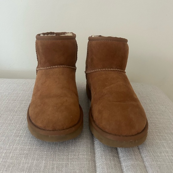 UGG Shoes - UGG Cozy Chestnut Suede Short Shearling Ankle Boots